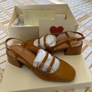Sezane paula babies - Mary Jane low heeled shoes - ochre size 7 new in box